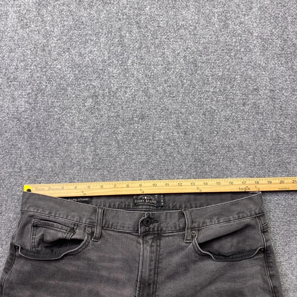 Lucky Brand 221 Original‎ Straight Grey Jeans Mens Sz 36 Grunge Retro Western